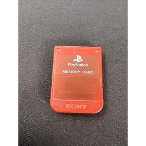 OEM Sony SCPH-1020 Playstation 1 PS1 Memory Card - Clear Red TESTED NTSC U/C USA